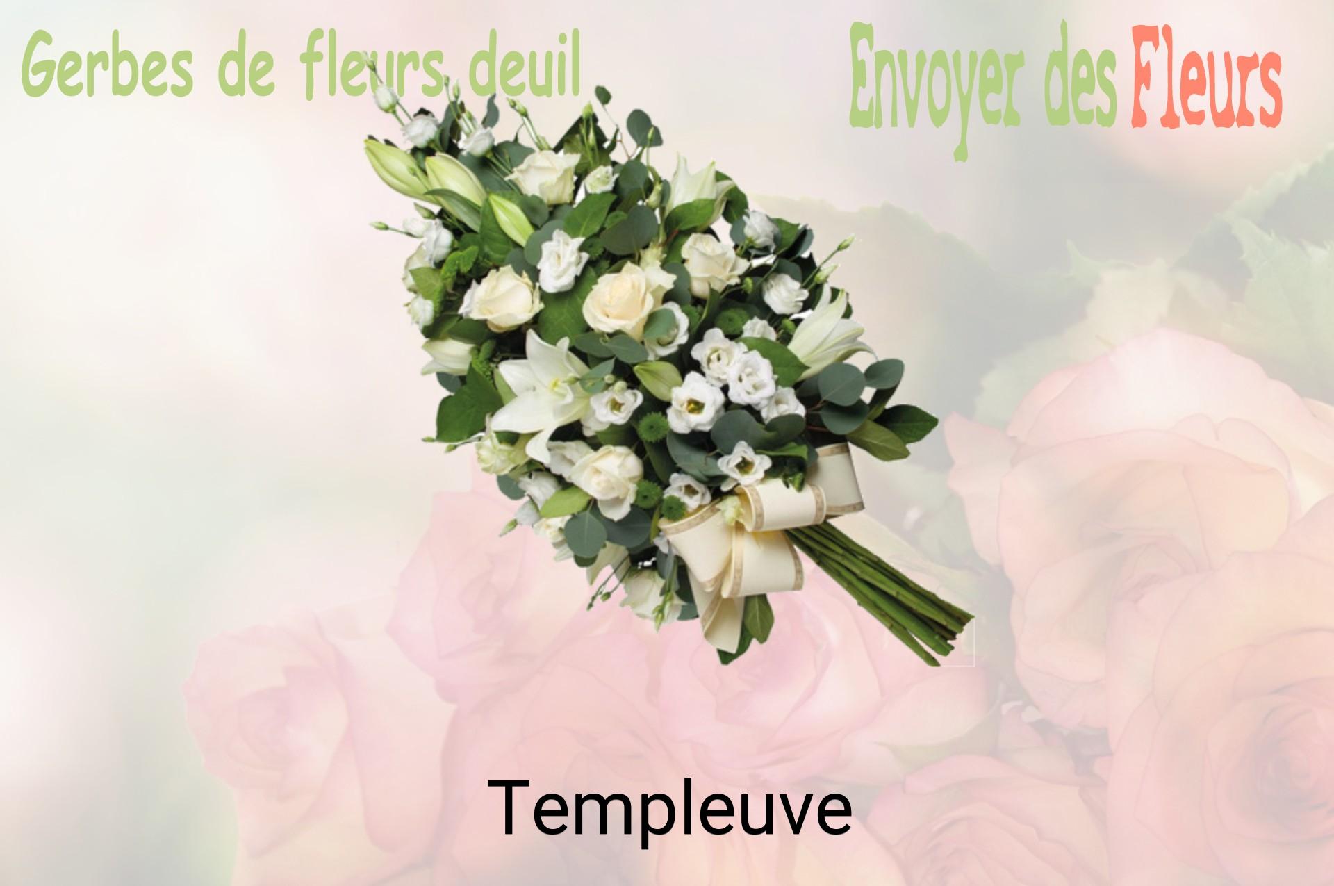 Gerbe de fleurs de deuil livrée à Templeuve